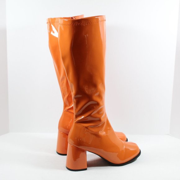 Ellie 3" Gogo Boots With Zipper - Orange 9M - Picture 2 of 6